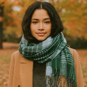 J.Crew Large reversible check scarf BM503 NWT